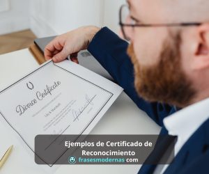 Ejemplos de Certificado de Reconocimiento